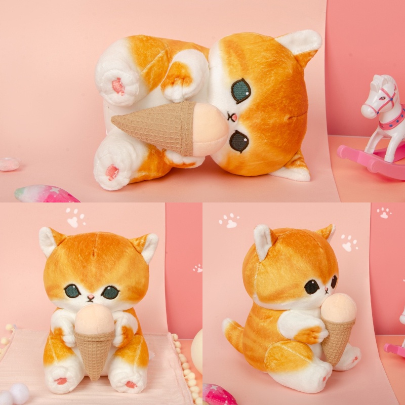 19 cm Mofusand Kucing Peluk Es Krim Hewan Mainan Mewah Kartun Boneka Anak Hadiah Dekorasi Rumah