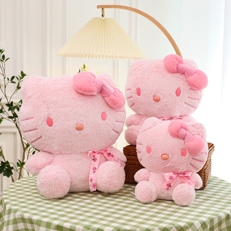 Mainan Boneka Kitty Pink Mewah Super Lembut Untuk Hadiah Ulang Tahun Anak Yang Sempurna