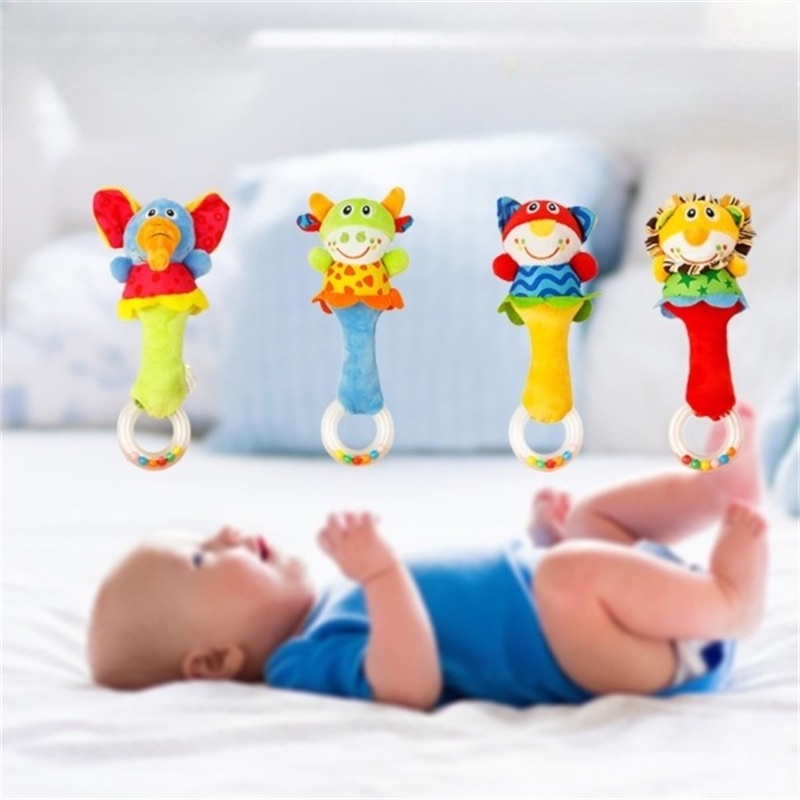 Babyfans Pengocok Hewan Plush Dengan Manik-Manik Warna-Warni Cocok Untuk Perkembangan Sensorik, Koordinasi Tangan-Mata, Dan Bermain Interaktif