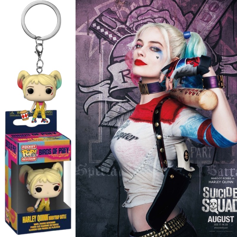 Suicide Squad Harley Quinn Joker Gantungan Kunci Pvc Figure Dengan Key Holder