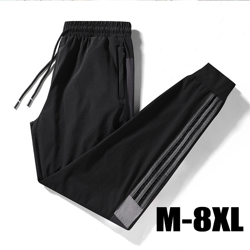 Long Pants Boy Ice Silk Pants Man's Summer Thin Men's Casual Pants Breathable Strap Loose Fit Men's 