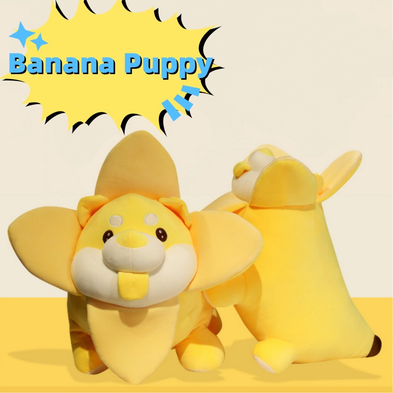 60 cm Banana Dog Mainan Mewah Anak Bantal Tidur Lembut Hadiah Boneka Boneka Lucu Cushion