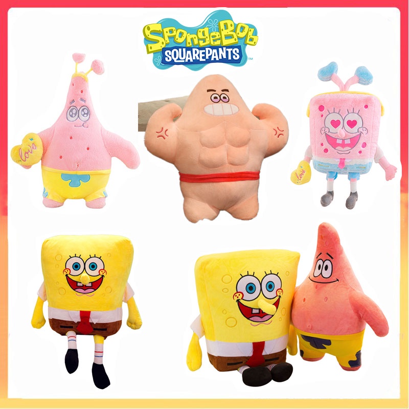 50 /60/80cmSpongebob Squarepants Patrick Star Plush Doll Boneka Lembut Bantal Hadiah Anak Xmas