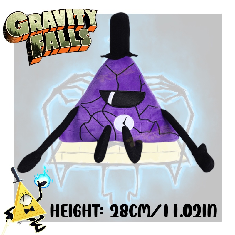 28 cm Gravity Falls Bill Cipher Mainan Mewah Ungu Segitiga Villain Kartun Fans