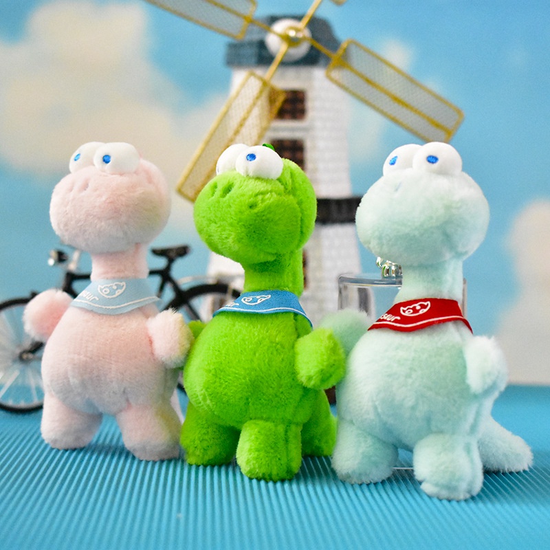 Liontin Gantungan Kunci Mainan Mewah Dinosaurus Bermata Besar Yang Menyenangkan Dan Menggemaskan