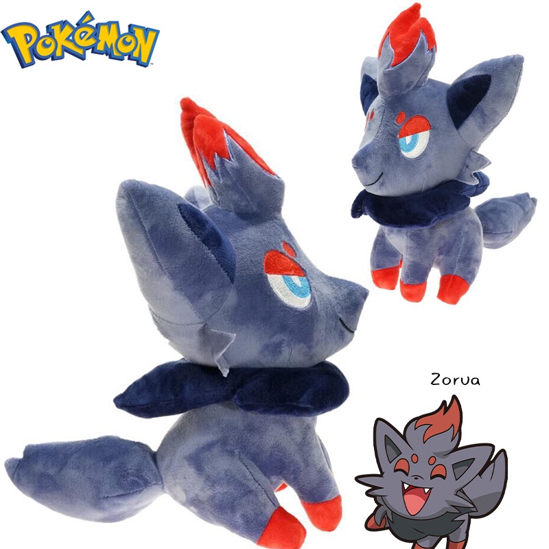 Zorua Mainan Boneka Binatang Plush 12-inci Ungu Untuk Dekorasi Indoor