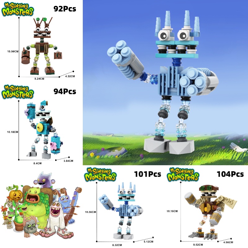 My Singing Monsters Ice, Flight, Sea, And Wood Creatures Blok Bangunan Partikel Kecil