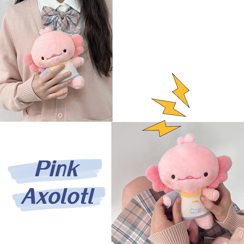 Liontin Plush Axolotl Pink Dengan Kain Plush Pendek Dan Isian Katun Pp Aksesori Yang Cocok Untuk Anda Atau Kunci