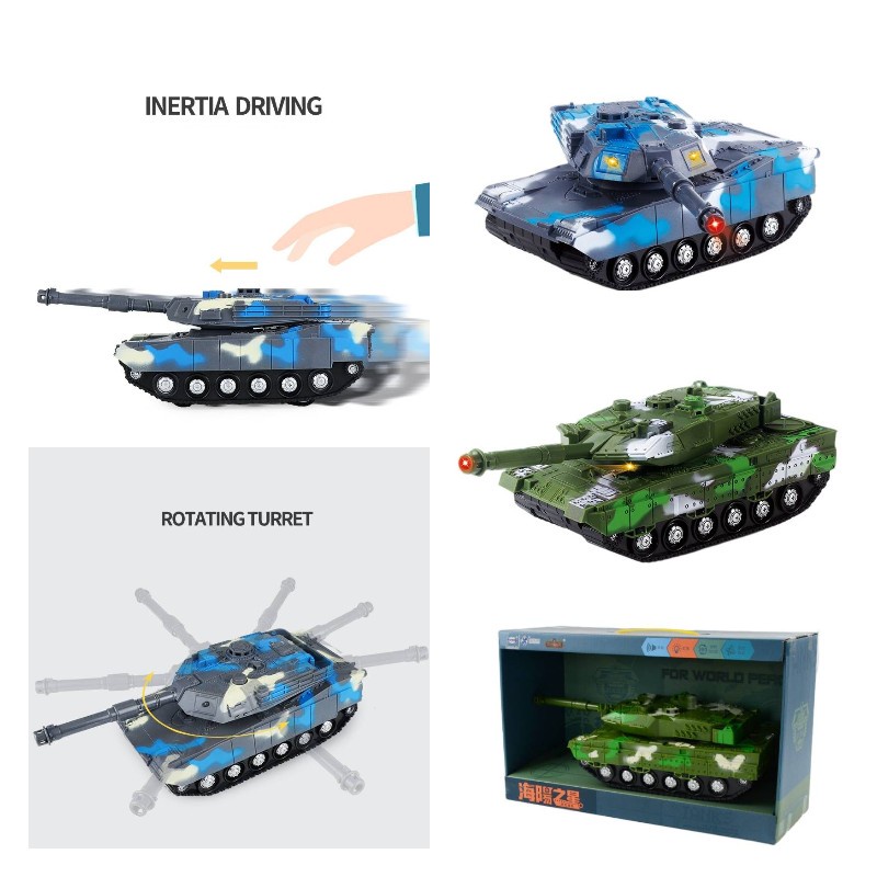 Mainan Tank Militer Merek Sea Star Dengan Kemasan Warna Warni Dan Inertial Motion