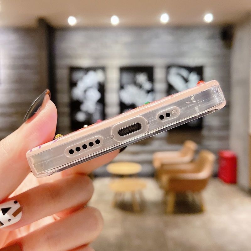 IPHONE Spons Berlian Imitasi Bayi Menjatuhkan Gel Desain Ponsel Case Kompatibel Dengan Iphone12 13 14 11 Pro Max X Xs Max Xr Ffdrc