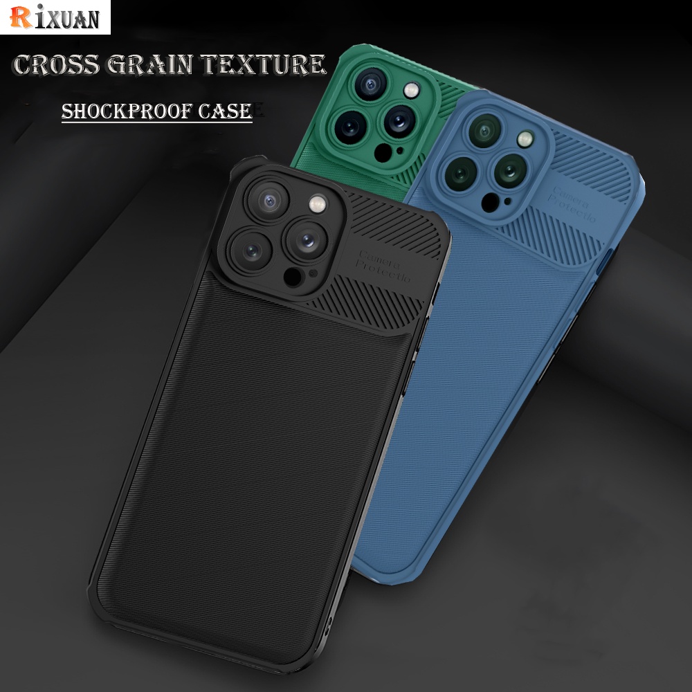 Redmi Note11 Pro 11S Redmi 12C 10 10C 9A 9C 10A Note10 Note10S Note8 Note9 Poco X3 Pro NFC Mewah Non Slip Silang Butir Tekstur Miring Serat Karbon Silikon Shockproof Case RIXUAN