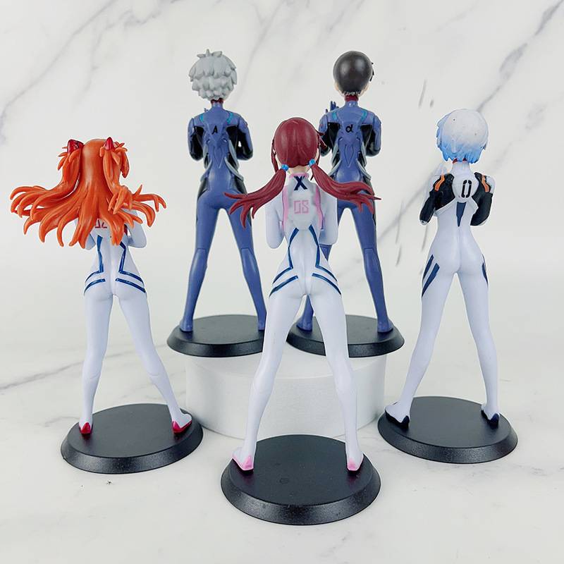 5pcs EVA Neon Figure Genesis Evangelion PVC Ornamen Model Decor Koleksi Boneka