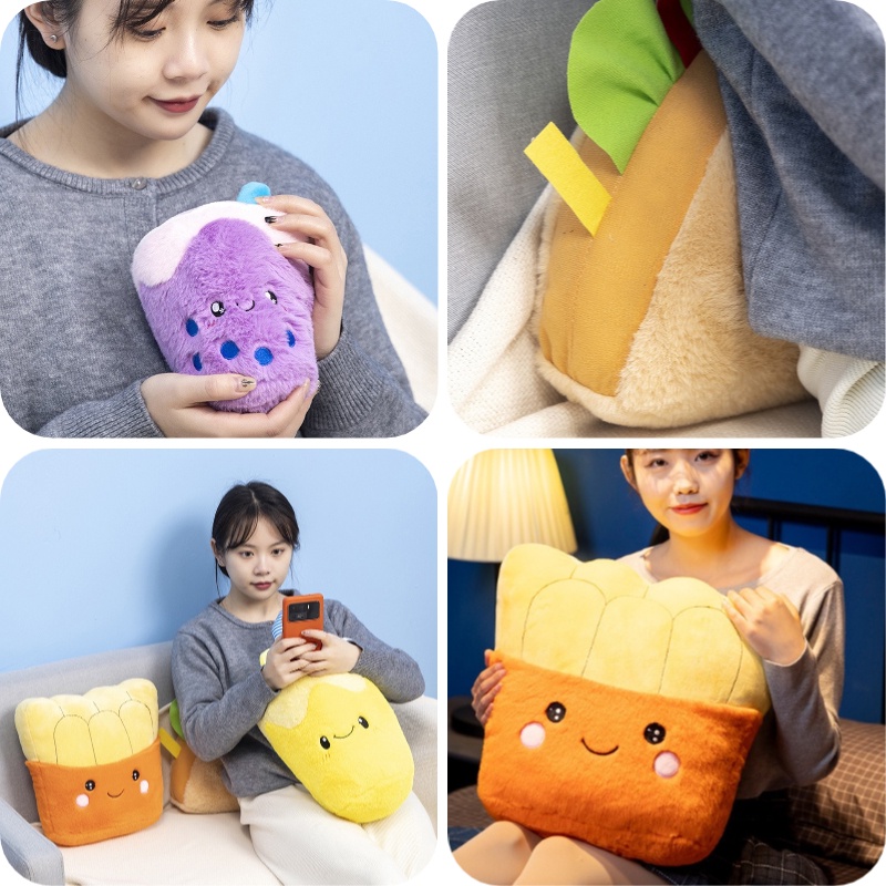 Bantal Plush Bentuk Makanan Dan Minuman Kreatif Dan Imajinatif Cocok Untuk Tidur Dan Pesta Anak Perempuan