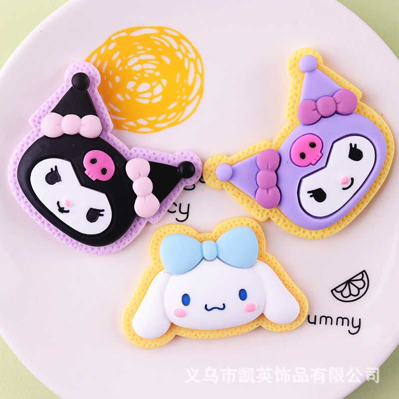 Kuromi Melody Cinnamon Dog Series Patch DIY Kartun Resin Perhiasan Aksesoris Kecil Cream Lem Aksesoris Untuk Telepon Latop