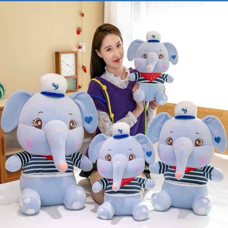 Boneka Plush Gajah Navy Bergaya Dan Chic Untuk Dekorasi Rumah Dan Kantor Anda