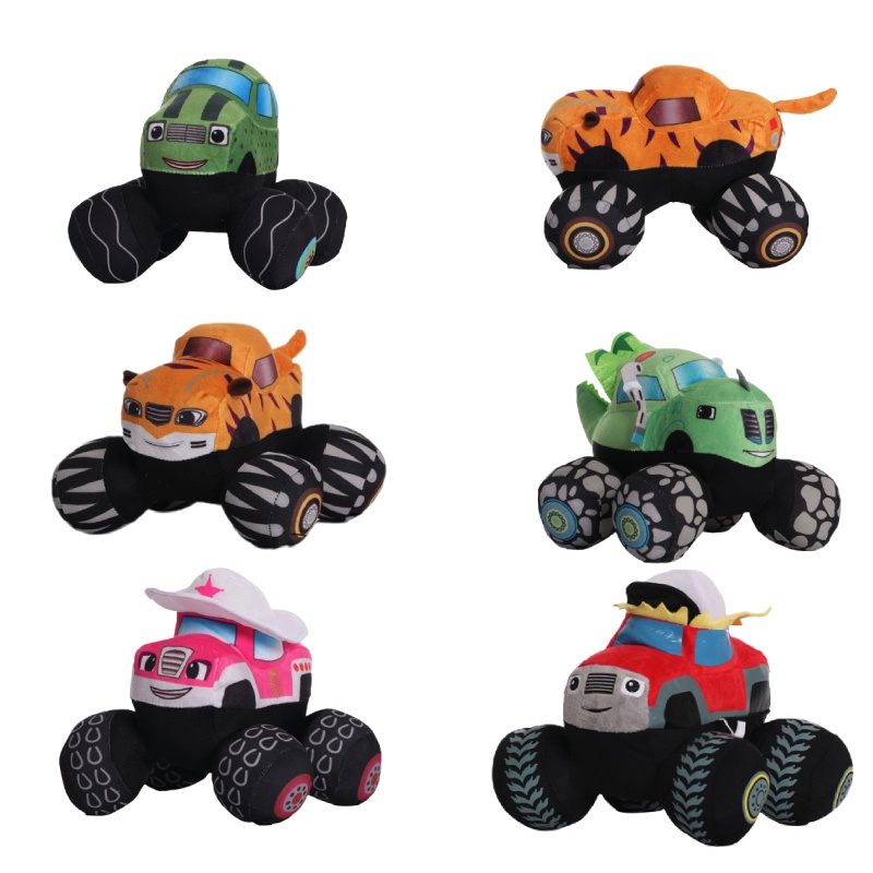 Armada Mobil Mainan Plush Dengan Flame Dan Monster Mesin Untuk Balap Dan Menyenangkan