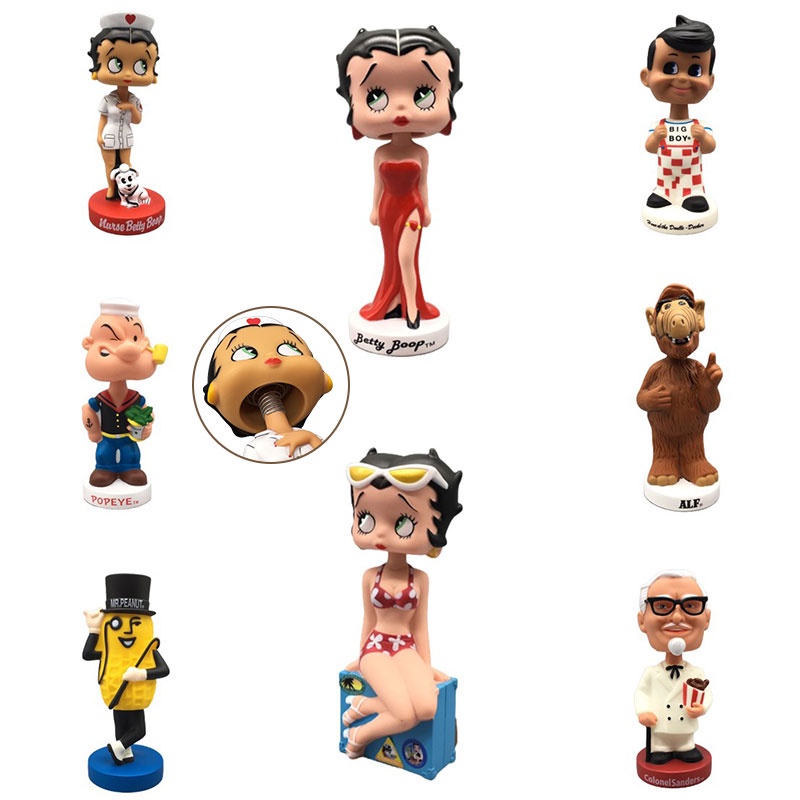 Betty Boop And Popeye Mainan Pvc Figure Boneka Kepala Goyang Lucu Dan Koleksi Untuk Fans