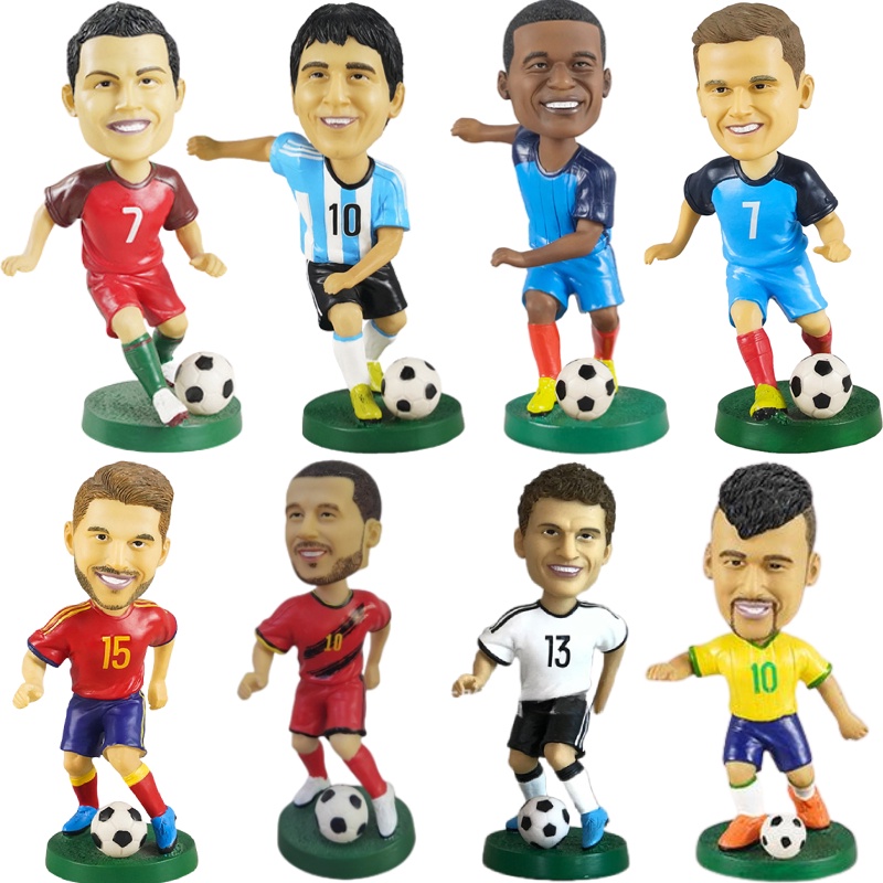 Bobbleheads Pemain Sepak Bola Resin 18cm Trendy Dan Kreatif Untuk Dekorasi Rumah Dan Kantor