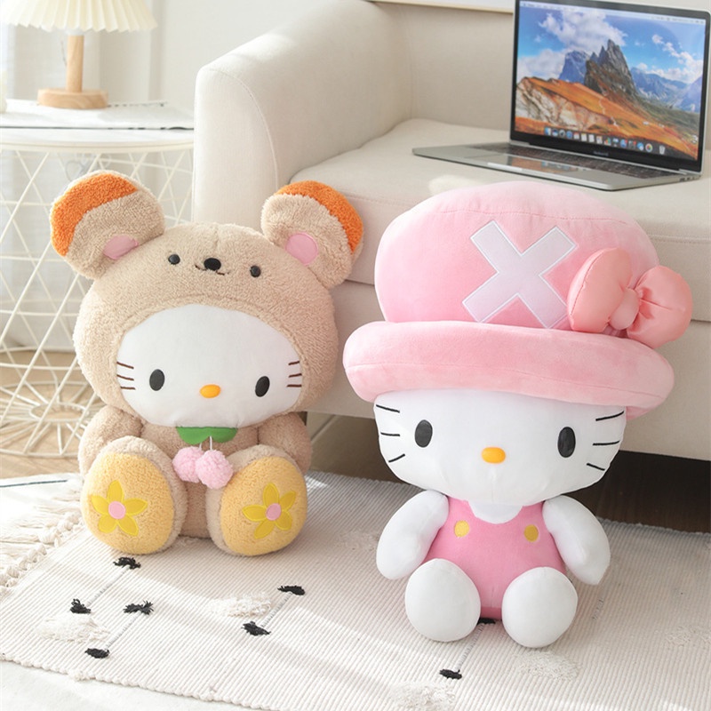 Mainan Plush Kucing Katie Lembut Dan Dapat Di Peluk Untuk Anak Perempuan, Desain Kelopak 40cm, Bahan Plush Pendek