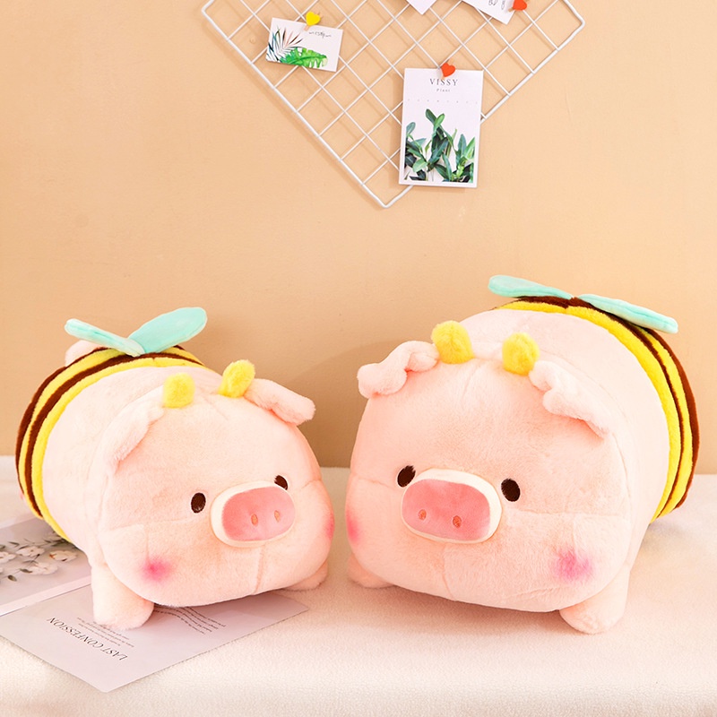 Adorable Bee Pig Plushie Dengan Isian Bahan Katun Pp Cocok Untuk Cuddling Dan Mendekor