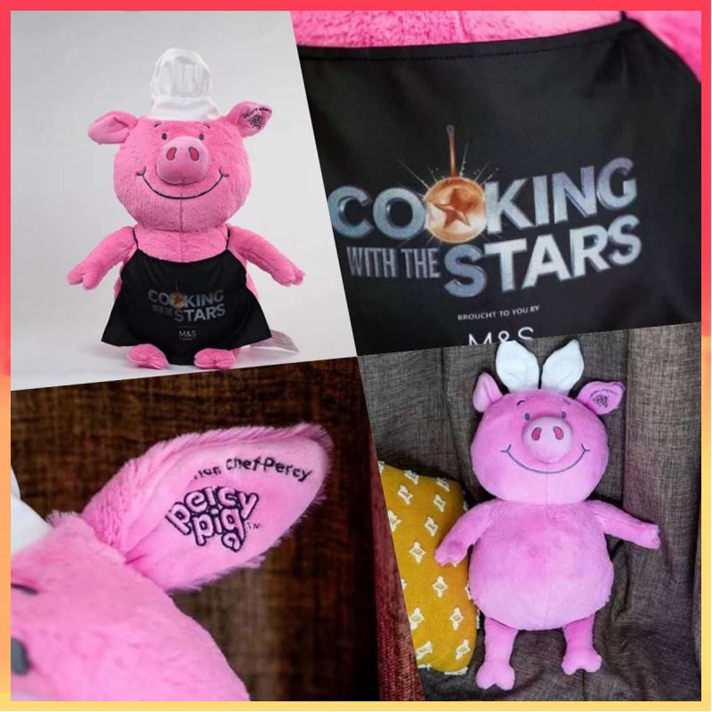 Boneka Babi British Martha 65cm Percy Pig Chef Babi Besar Lucu Fun Children Plush Doll