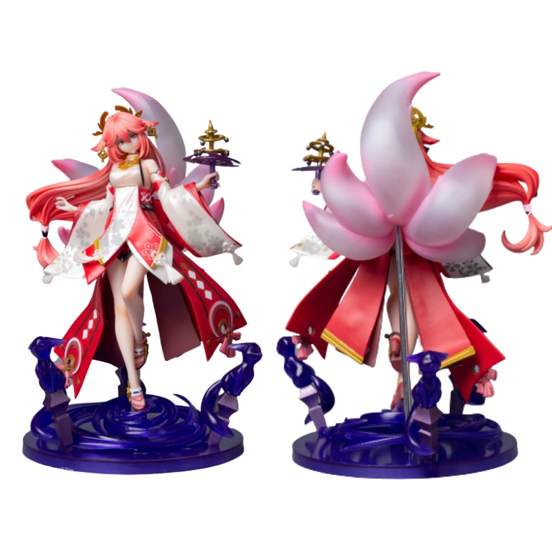 Patung Model Battle Stance Mainan Genshin Impact Yae Miko Original