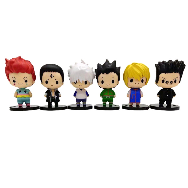 Set Action Figure Pvc Hunterhunter Unik, Gon, Killua, Kurapika, Chrollo, Feitan, Biskuit Karakter