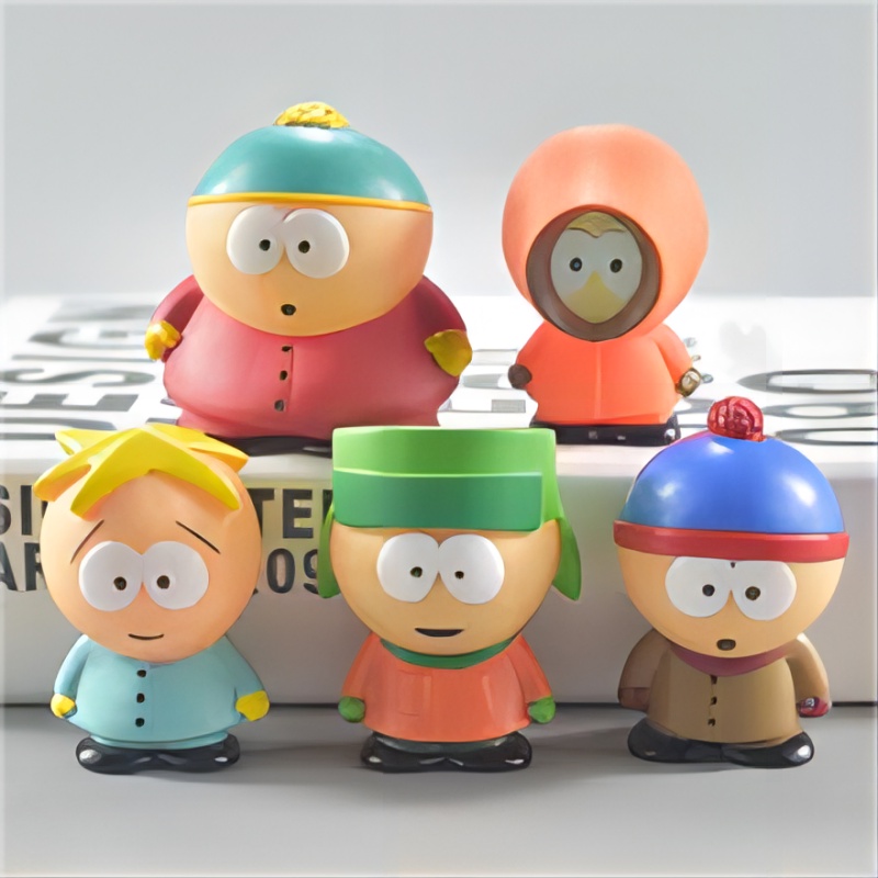 5pcs Action Figure South Park Anime Miniatur Stan Kyle Eric Kenny Leopard 6cm