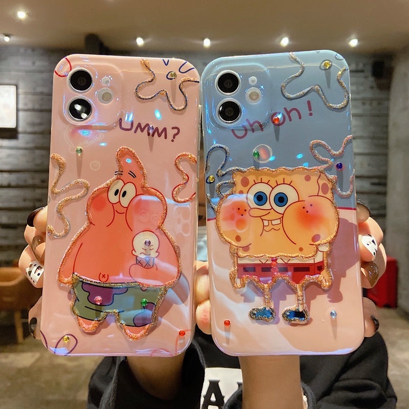IPHONE Spons Berlian Imitasi Bayi Menjatuhkan Gel Desain Ponsel Case Kompatibel Dengan Iphone12 13 14 11 Pro Max X Xs Max Xr Ffdrc