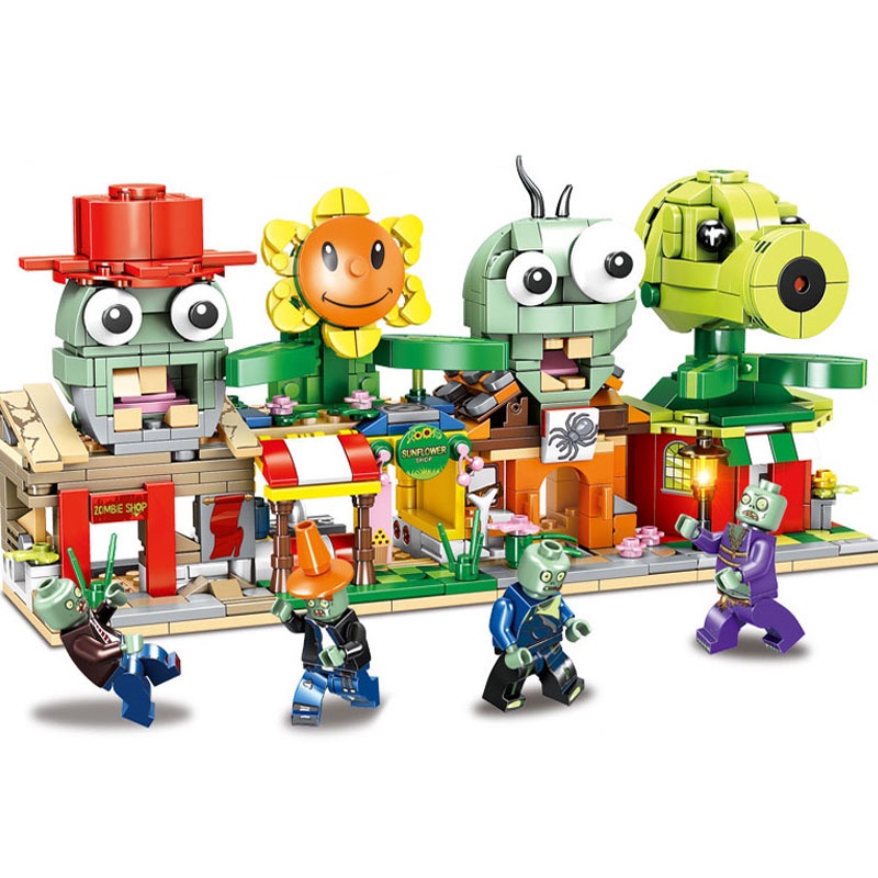 Plants Vs Zombies Puzzle Blok Bangunan Partikel Mainan Set Anak Teman Hadiah