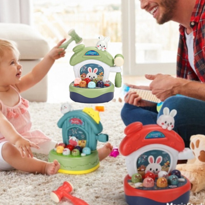 Mainan Mencambuk-a-Mole Multi Fungsi Dengan Suara Cahaya Musik Hadiah Edukasi Bayi