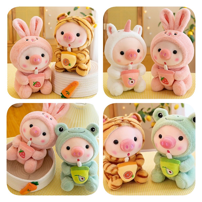 Boneka Tea Pig Fun And Adorable-Isian Katun-Bahan Plush Pendek-Mainan Celengan Terbaik Untuk Anak