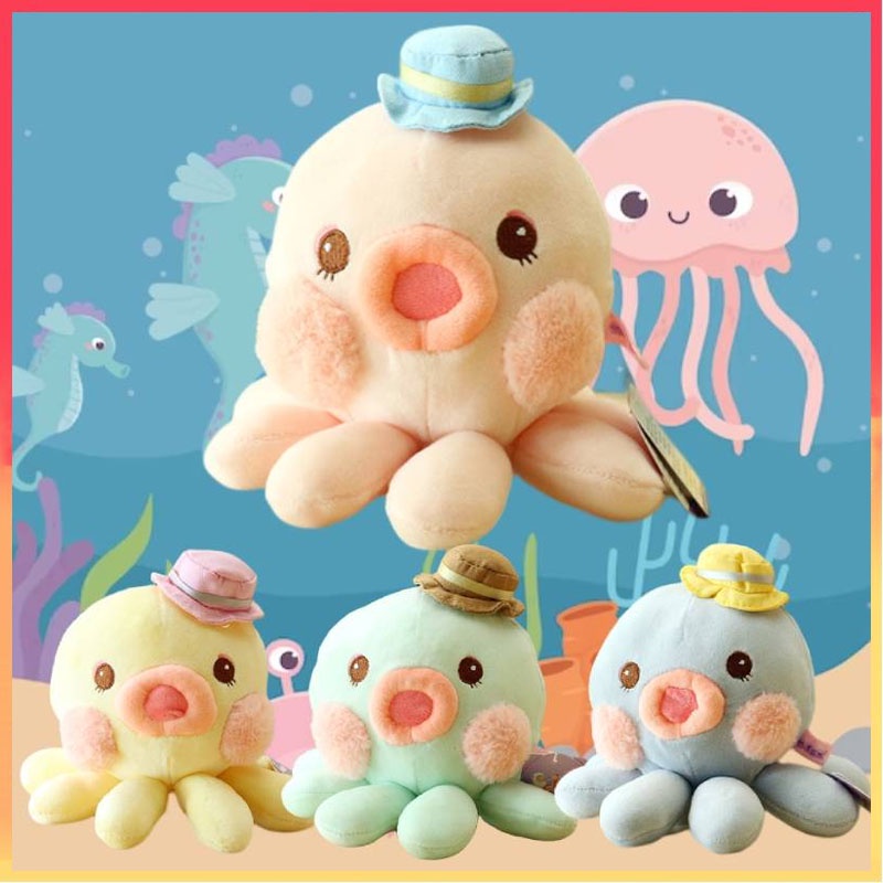 40cm/30cm/20cm Gurita Lucu Mainan Mewah Bantal Tidur Menemani Boneka Anak Anak Hadiah Dekorasi Rumah