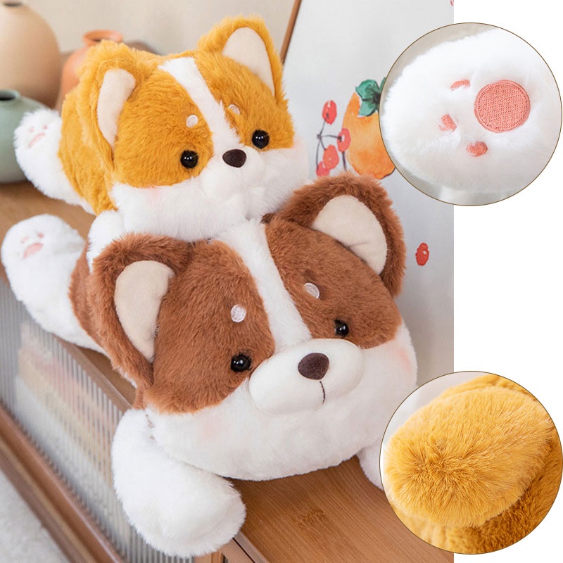 Mainan Bantal Plush Anjing Imut Dan Cuddly Untuk Dekorasi Kamar Dan Hadiah Empuk Pendek Mewah, Isian Katun Pp, 25cm /40cm /55cm, Coklat/ Coklat Muda