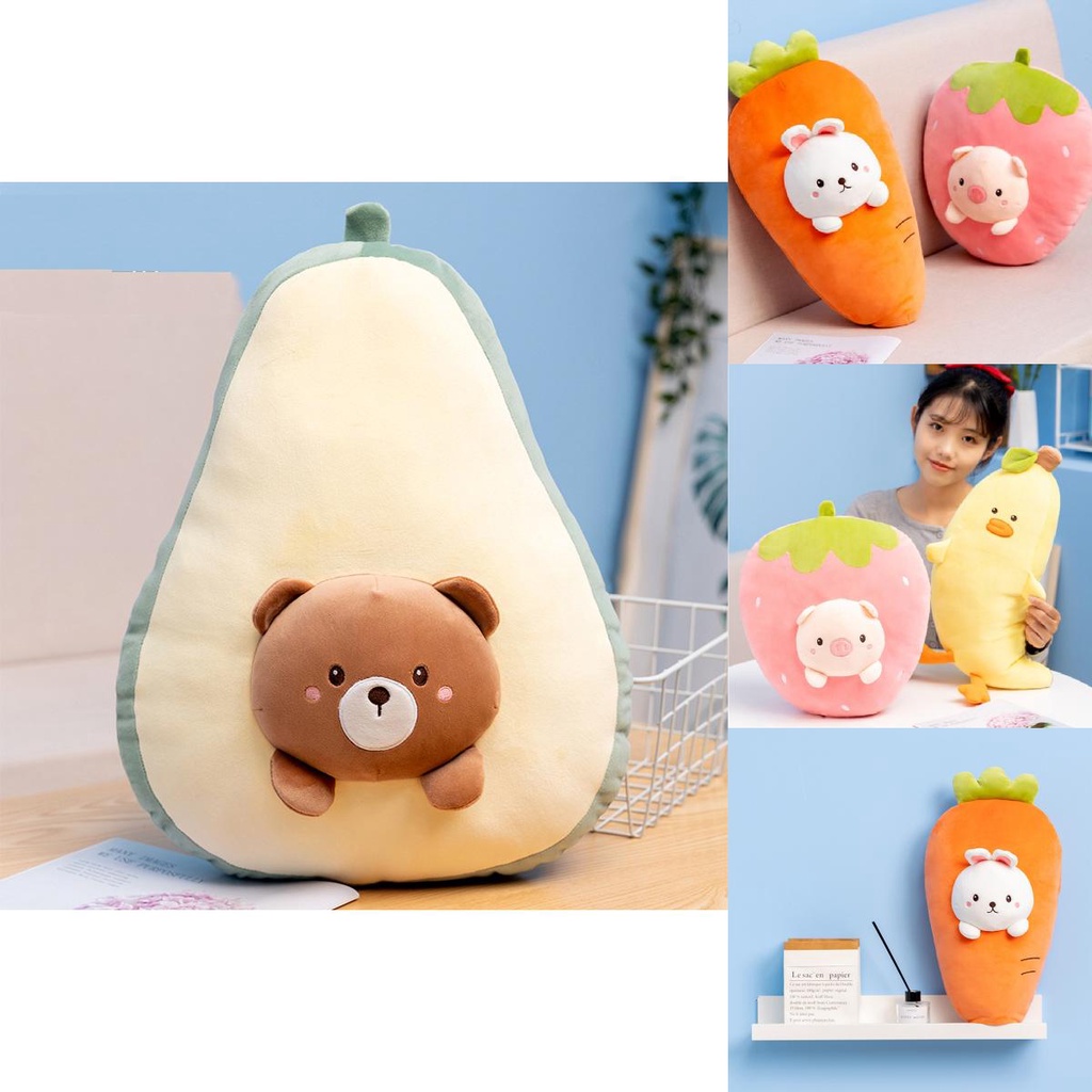 Bantal Imut Buah Mewah Pisang Bebek Wortel Kelinci Avocado Bear Strawberry Babi