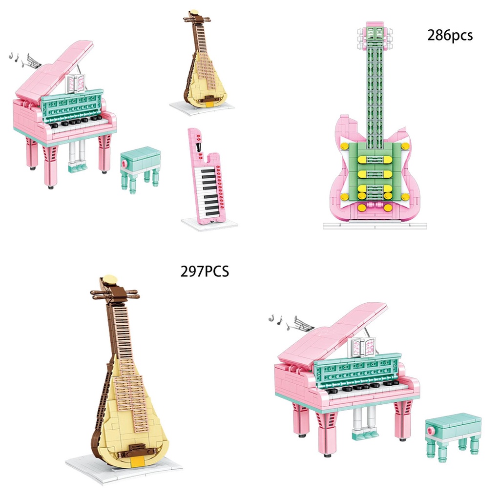 Miniatur Instrumen Model Gitar Piano Violin Keyboard Pipa