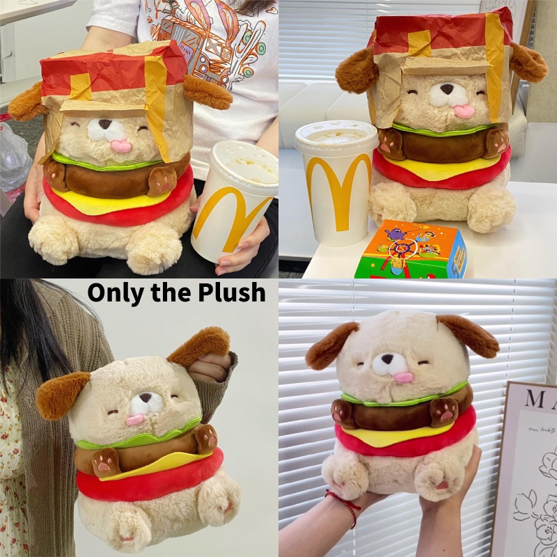 Duo Ai's Hanburger Dog Plushie Lembut Dan Tahan Lama Bagus Untuk Penghilang Stress Dan Peluk Da345