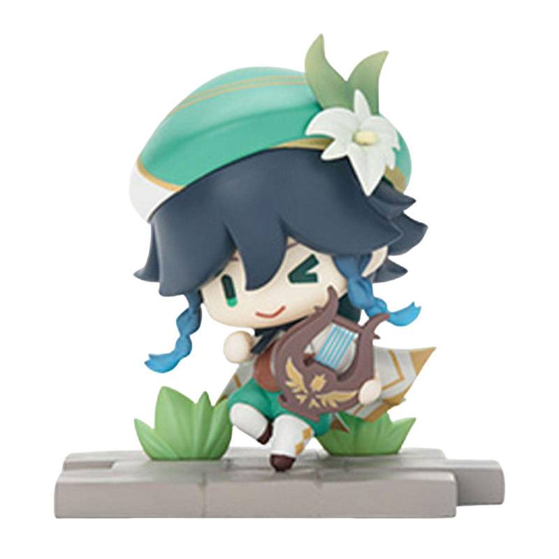 Genshin Impact Kaeya Diluc Xingqiu Keqing 7pcs/Set Qiqi Miniatur Kue Topper Zhongli Blind Box Game Karakter Boneka