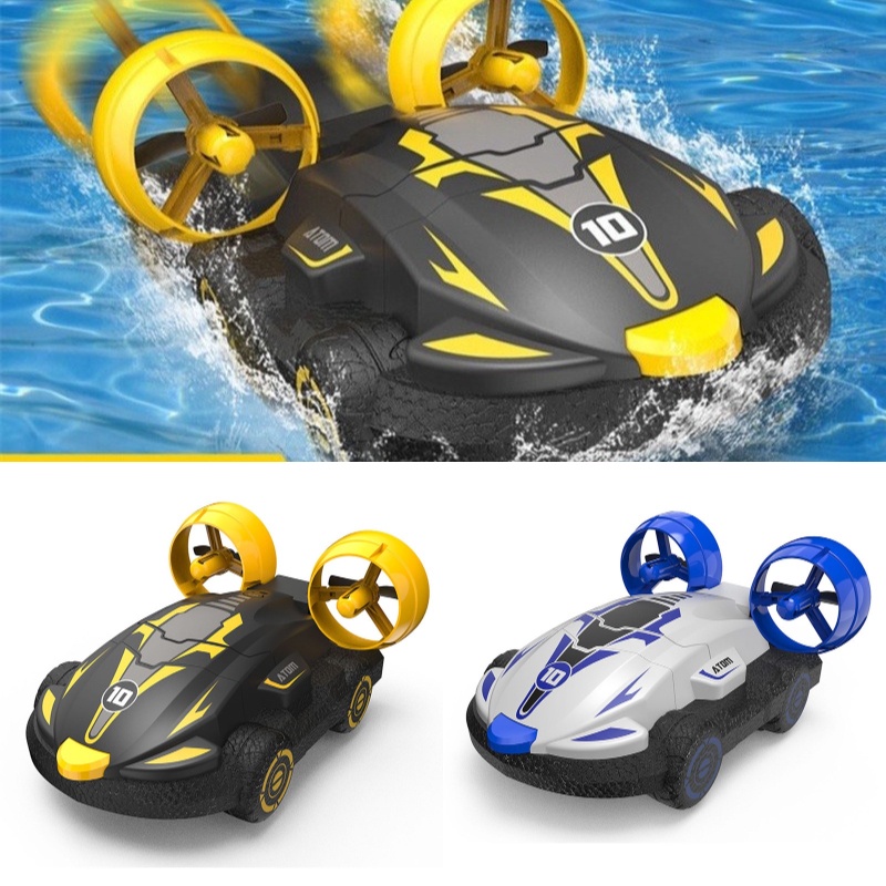 Speedboat Remote Control Amfibi Anak-Anak Two-in-One Water Land RC Drift Car Toy