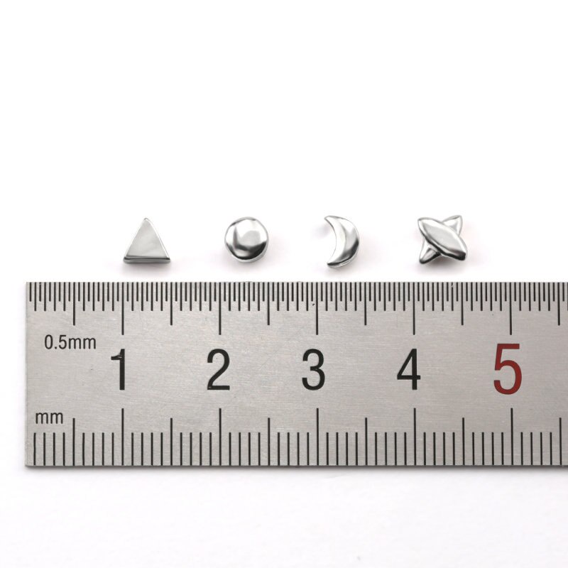 4gaya925 Sterling Silver Longgar Spacer Beads S925 Bintang Segitiga Bulan Bulat Manik-Manik Gelang Kalung Aksesoris Diy 5 Pcs/Lot