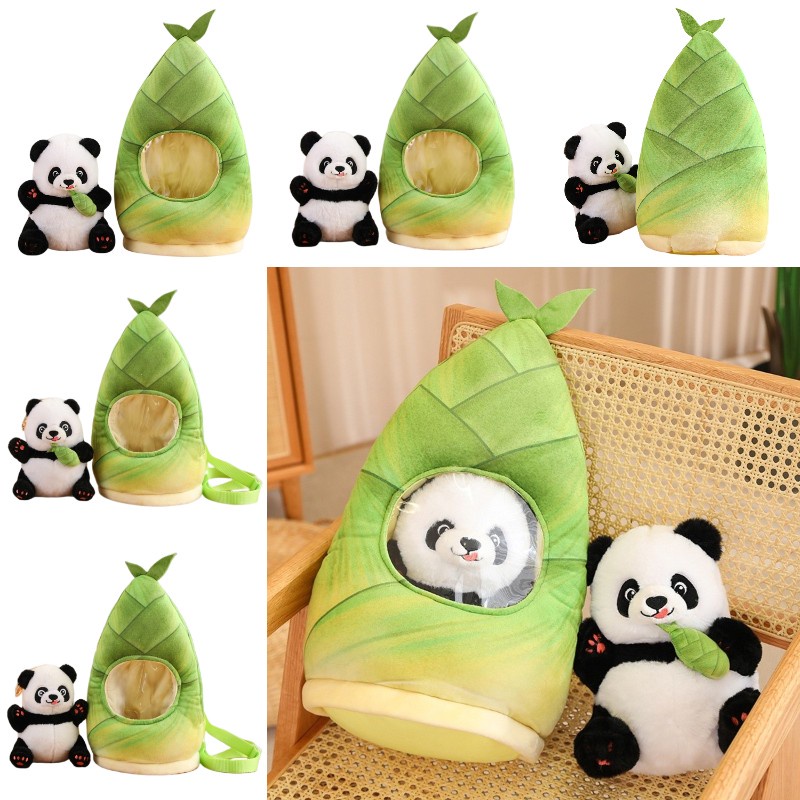 Bamboo Panda Plush Stuffed Animal Toy Dengan Tas Ransel Hadiah Yang Sempurna Untuk Pecinta Anak Dan Panda