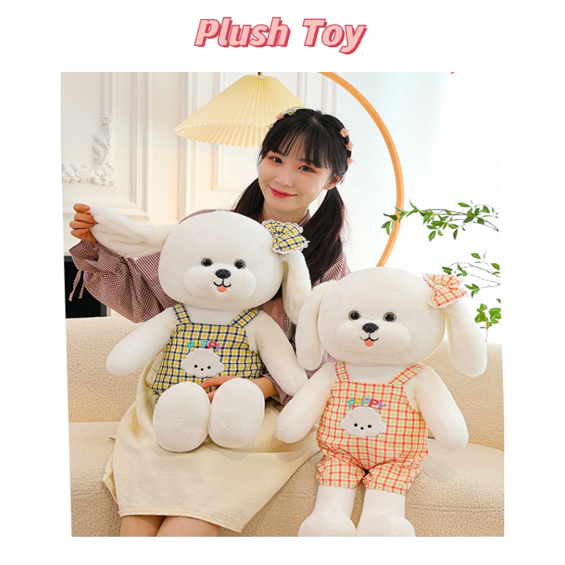 Boneka Bear Grabber Mainan Plush Anjing Tali Motif Kotak-Kotak Lucu Untuk Anak Dan Dewasa