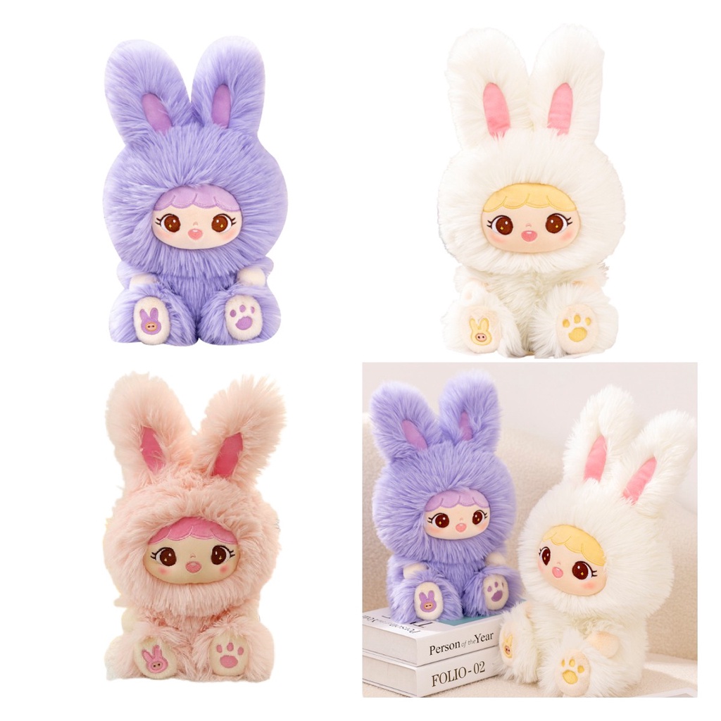 Snuggle Up With Saite Doo Mainan Boneka Kelinci Berbulu Panjang