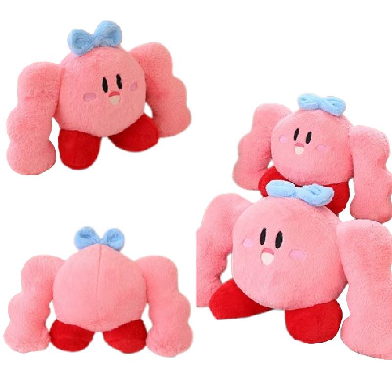 Lembut Cuddly Dan Muscle Kirby Plush Toy PP Cotton Isian Warna Pink