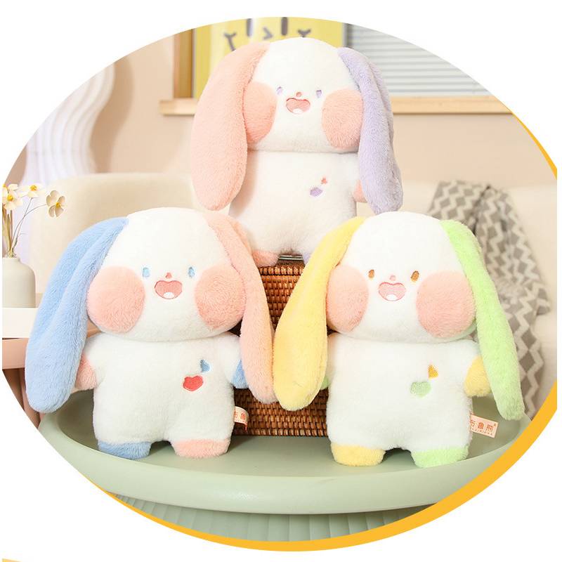 Lovely Rabbit Stuffed Animal Dengan Wajah Dan Telinga Kartun Lucu