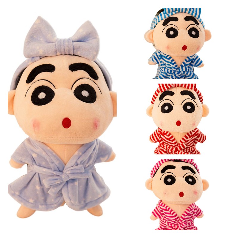 Shin-chan Adorable Crayon Bathrobe Plushie Pillow Toy Dengan Kain Lembut Lucu Dan Desain