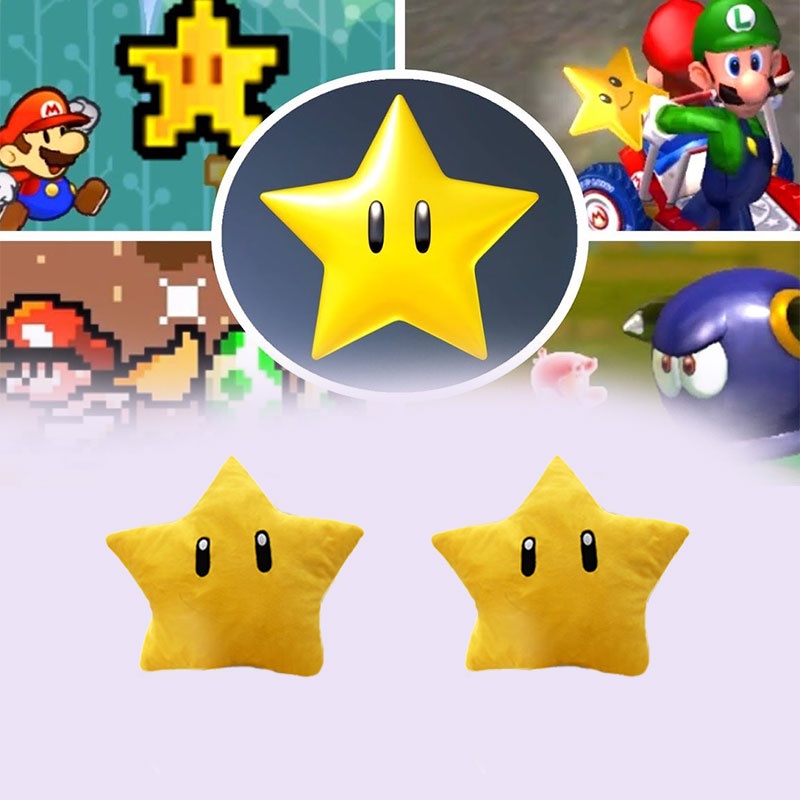 30 cm Super Mario Yellow Star Mainan Mewah PP Katun Nap Bantal Dekorasi Huggable