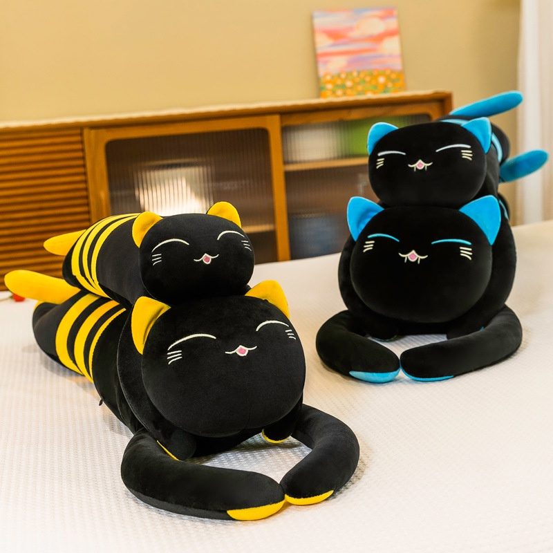 Boneka Binatang Kucing Hitam Menawan Dengan Garis Ideal Untuk Dekorasi Pembibitan Dan Hadiah