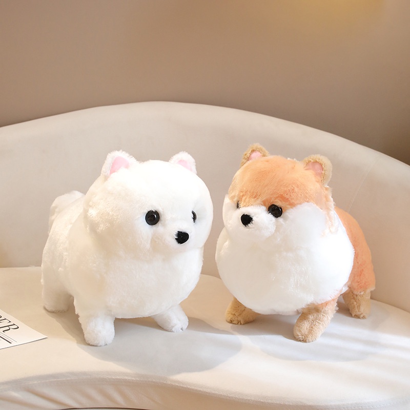 Boneka Anjing Bichon Frise Standing Mewah Untuk Pecinta Hewan
