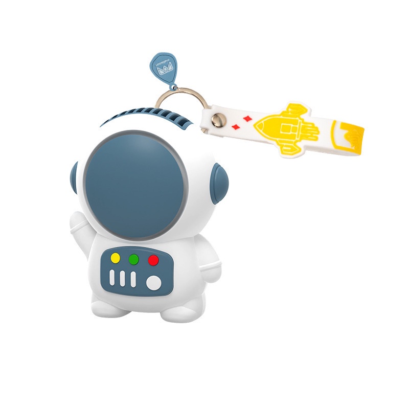 Astronot Ada Daun Kipas Gantungan Kunci Kipas Kartun Astronomi Kipas Garis Samping Portable Mini USB Charging Hand -Holding Leafless Fan